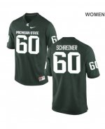 Women's Casey Schreiner Michigan State Spartans #60 Nike NCAA Green Authentic College Stitched Football Jersey JB50N72CK